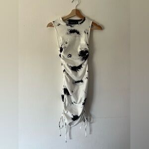 Lioness Military Minds White‎ & Black Tie Dye Sleeveless Mini Dress Size Small